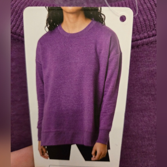 Kersh Sweaters - Kersh Violet Purple Crewneck Cotton Pullover Sweater,  Small Oversized,  BNT